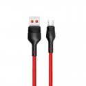XO kabelis NB55 USB - microUSB 1,0 m 5A raudonas