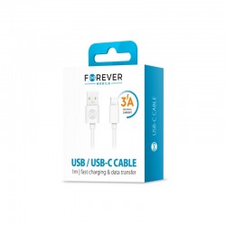 Forever kabelis USB - USB-C 1,0 m 3A baltas